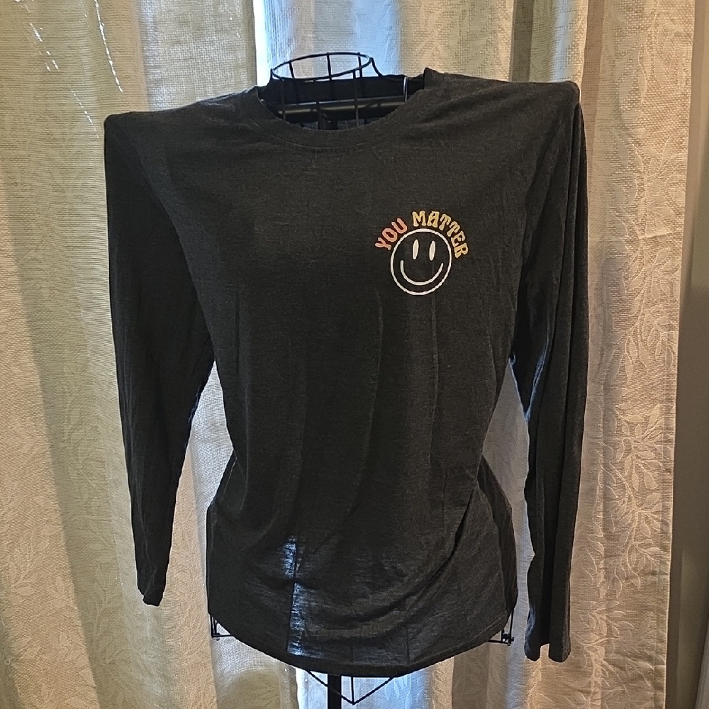 You Matter Long Sleeve Top - Gray